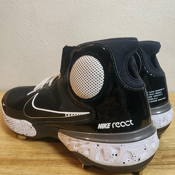 Nike Alpha Huarache Elite 3 Mid React Metal Baseball Cleats Mens 15 CK0745-011 - Picture 5 of 16